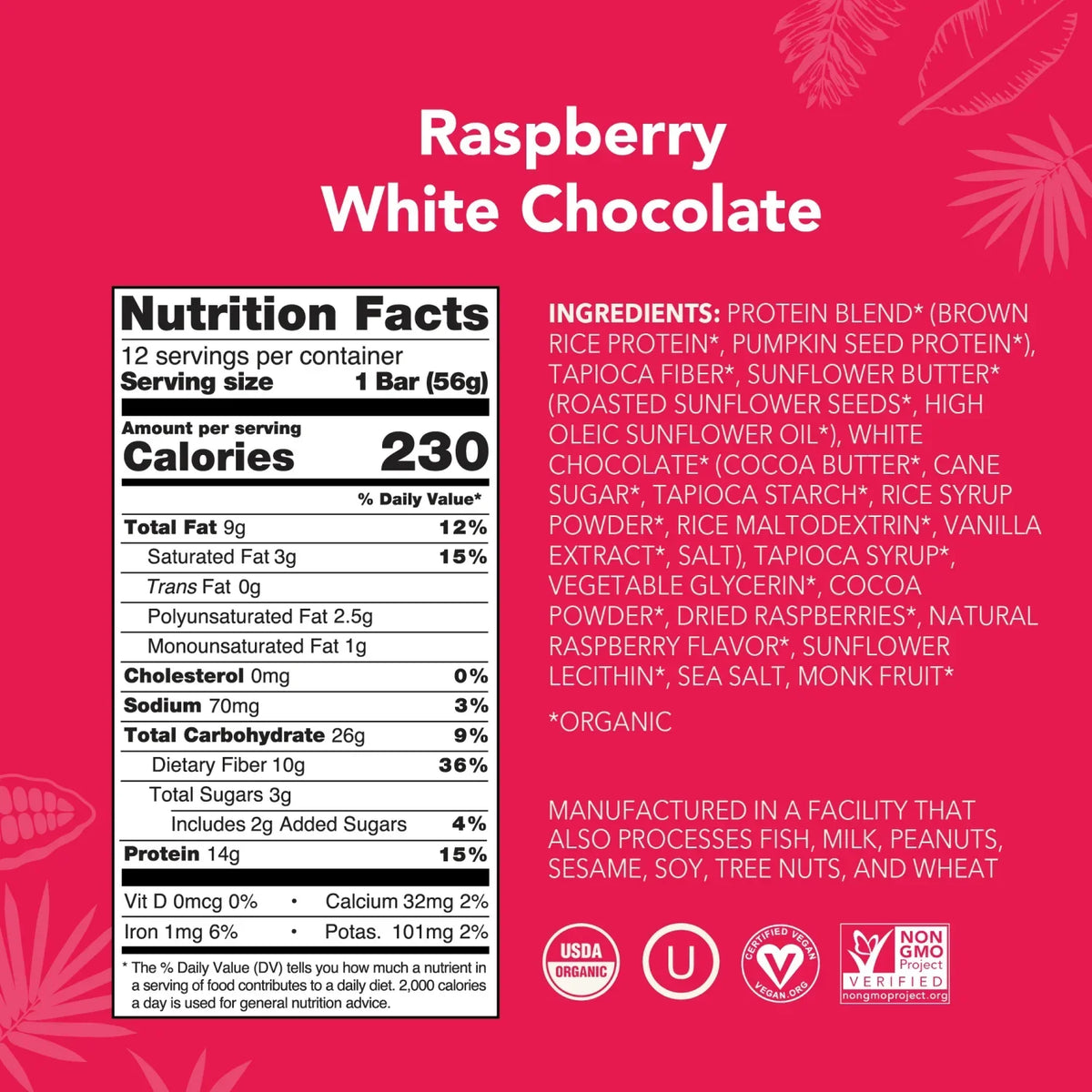Raspberry White Chocolate - Protein Bars - Clean Energy, Deliciously Made K8