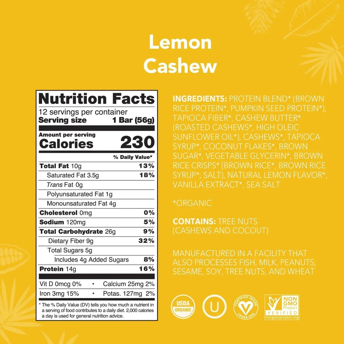 Lemon Cashew - Protein Bars - Plant-Based Fuel for Busy Days P9