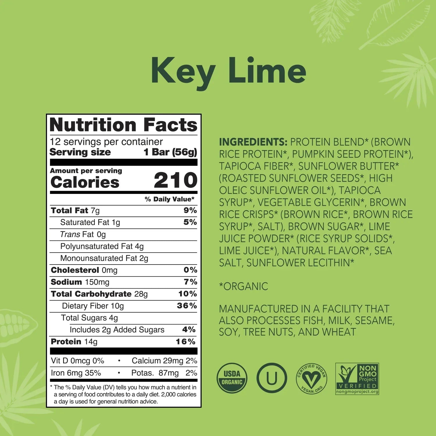 Key Lime - Protein Bars - Plant-Based Fuel for Busy Days