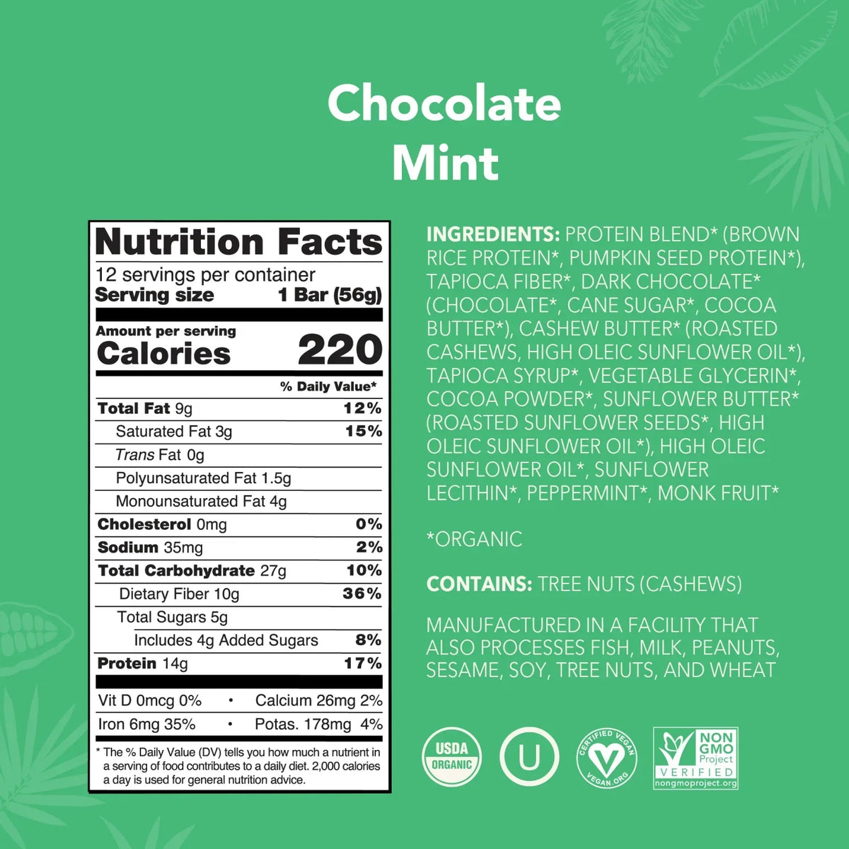 Chocolate Mint - Protein Bars - Clean Energy, Deliciously Made U5