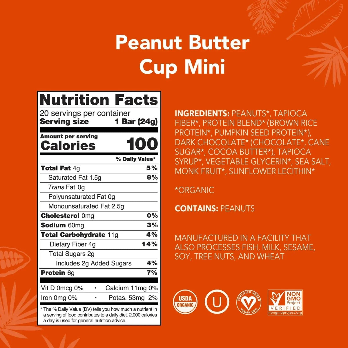 Peanut Butter Cup - Mini Bars - Plant-Based Fuel for Busy Days A0