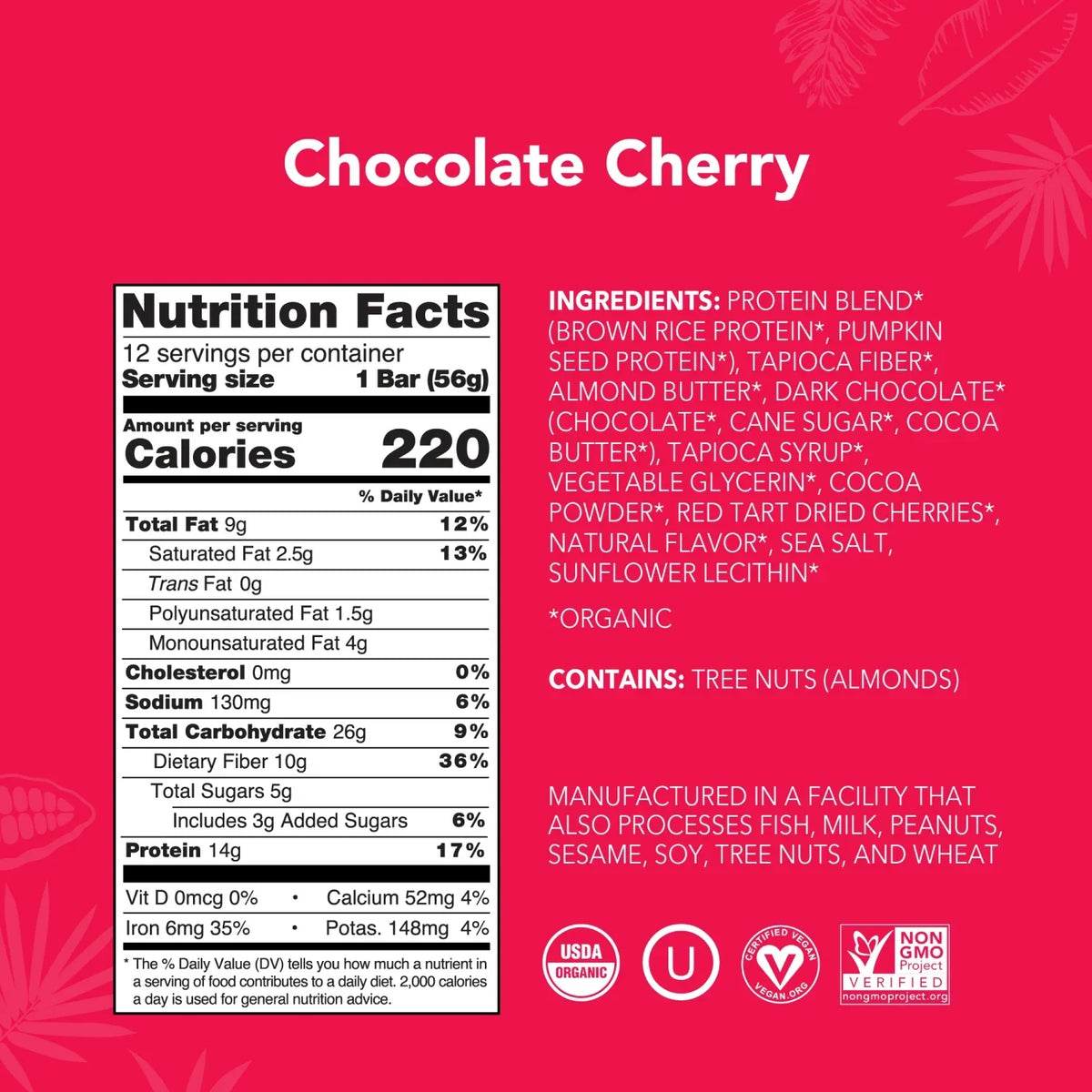 Chocolate Cherry - Protein Bars - A Better Snack for Every Day J1