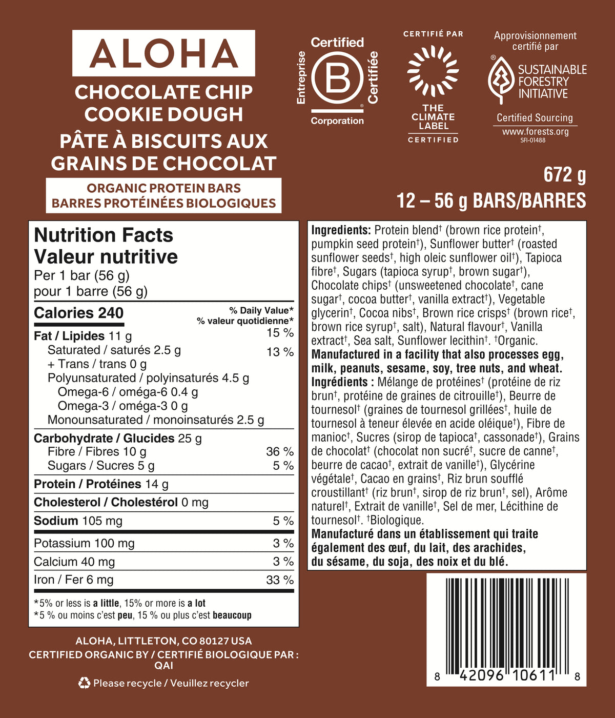 Chocolate Chip Cookie Dough - Protein Bars (CAD) - Clean Energy, Deliciously Made Q5