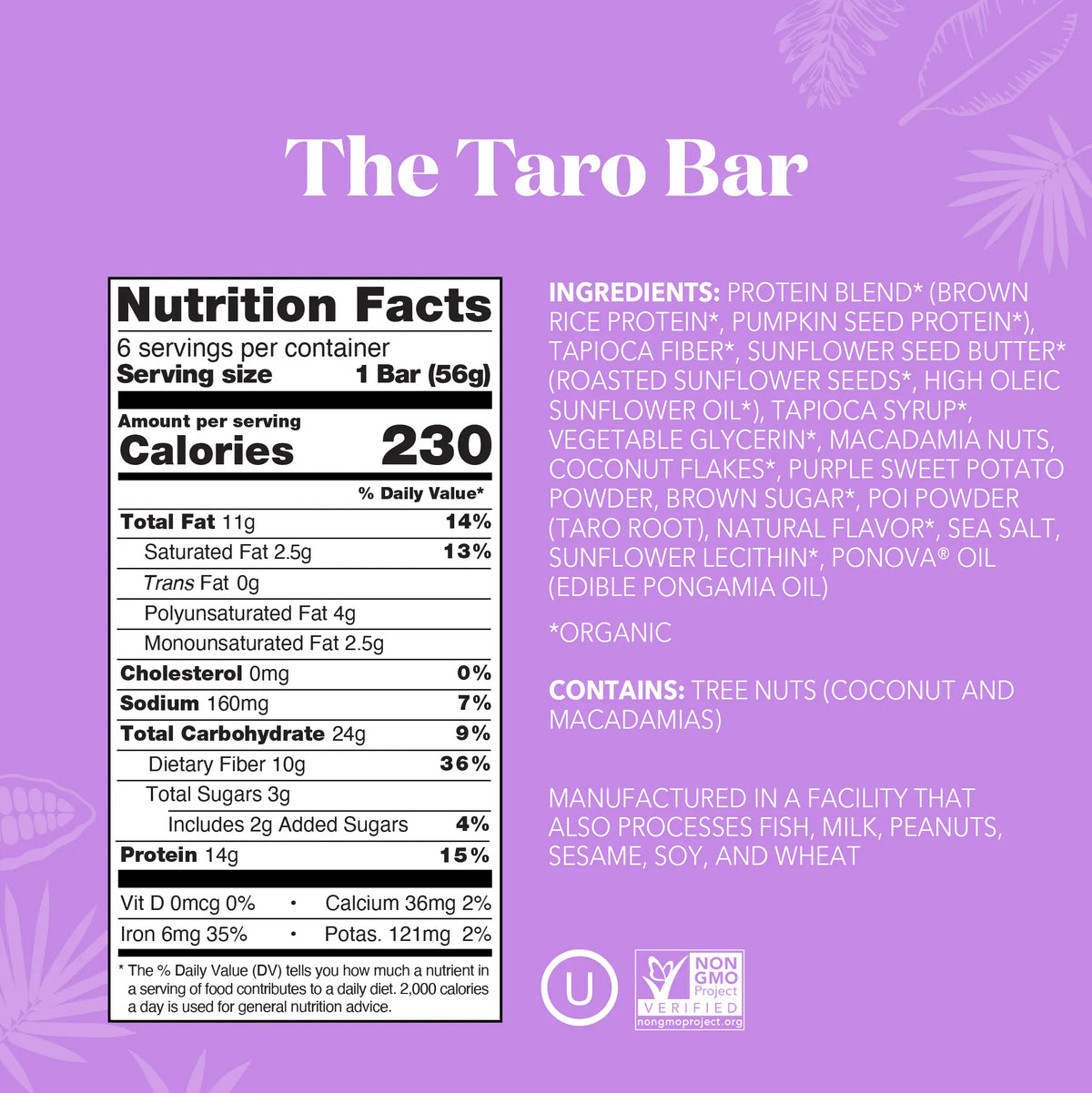 The Taro Bar - Protein Bars - Everyday Nutrition Made Delicious S4